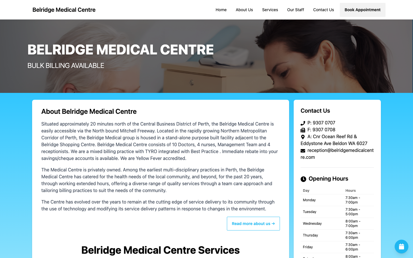Belridge Medical Centre website