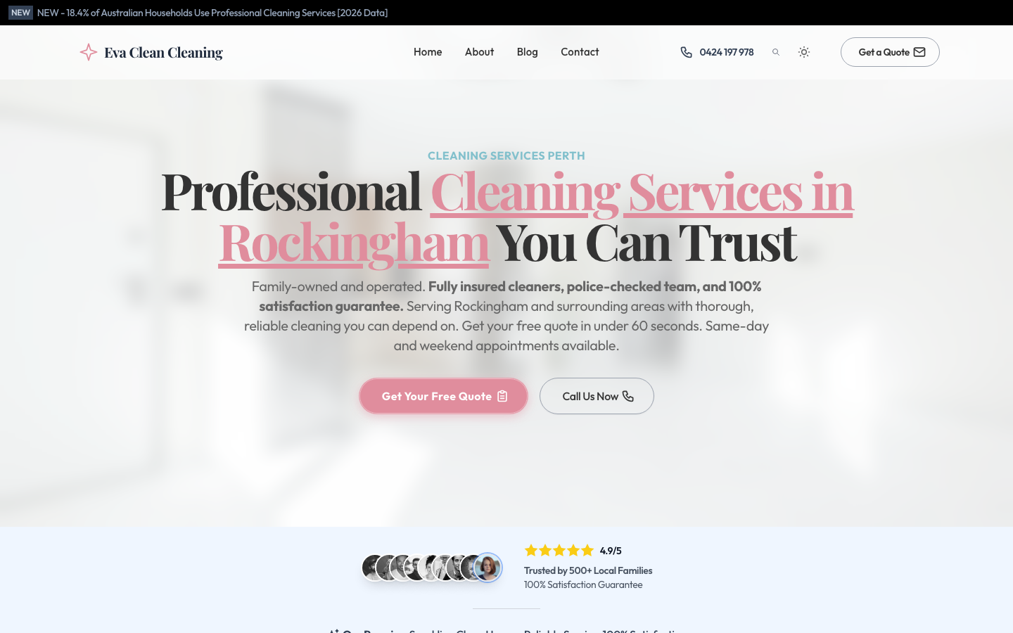 Eva Clean website